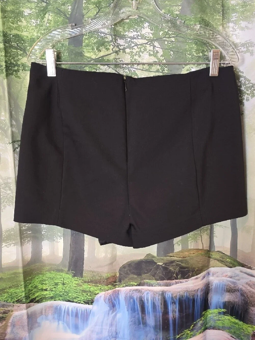 Express Black Asymmetric Mini Skort
